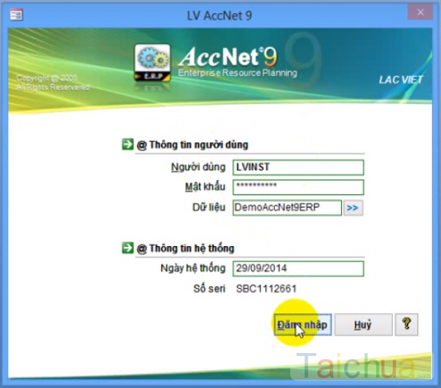 Phần mềm AccNet9 ERP quản lý bán hàng, kho hàng