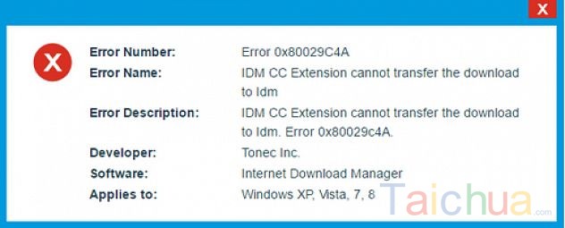 Hướng dẫn sửa lỗi 0x80029C4A khi dùng công cụ download IDM