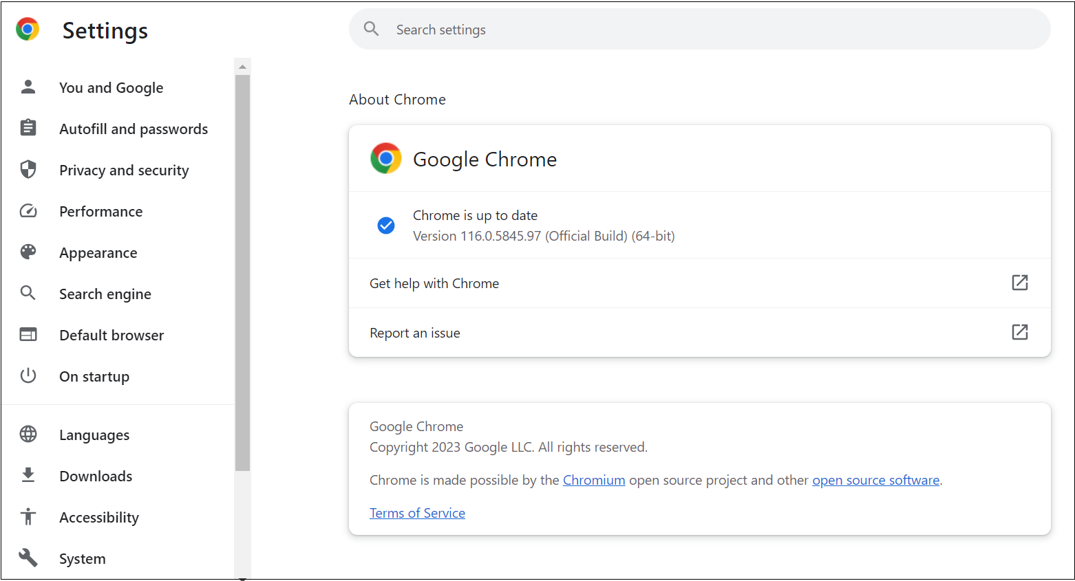 Google Chrome Update