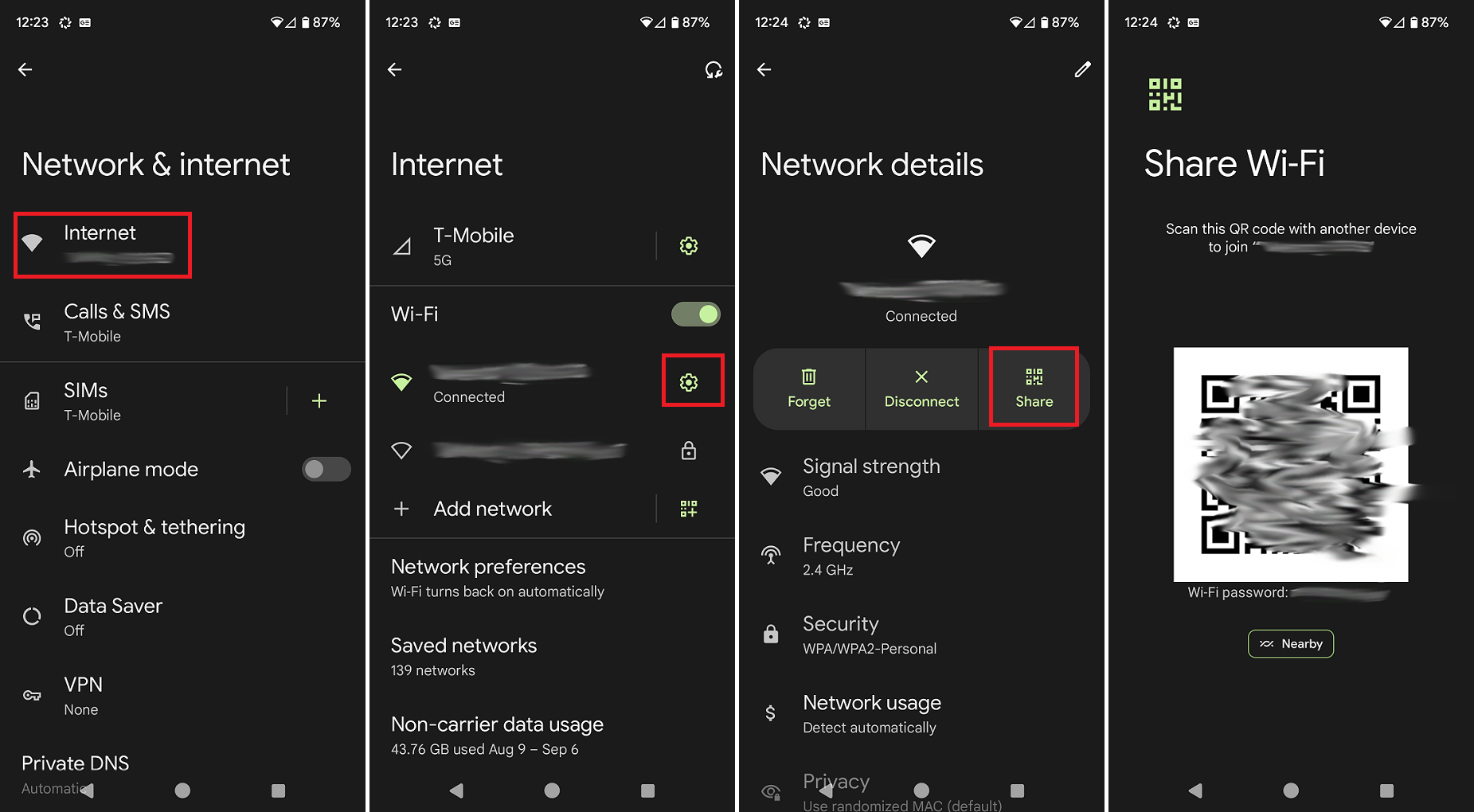 wi-fi share on pixel phone