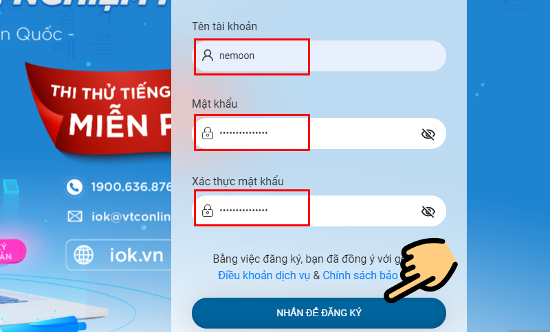 Tạo tài khoản IOE, đăng ký IOE thi tiếng Anh online