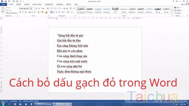 Cách bỏ dấu gạch đỏ trong word 2007, 2010