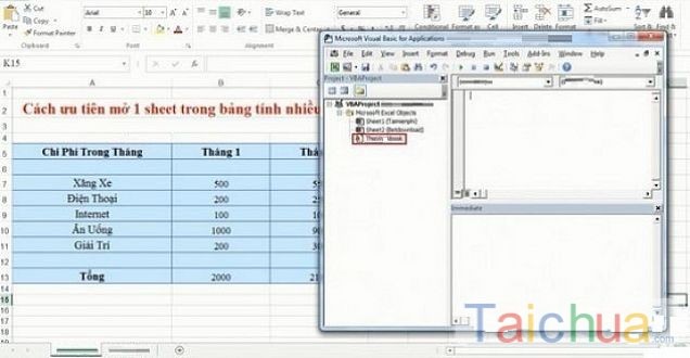 Hướng dẫn cách ưu tiên mở một Sheet trong file nhiều sheet của Excel