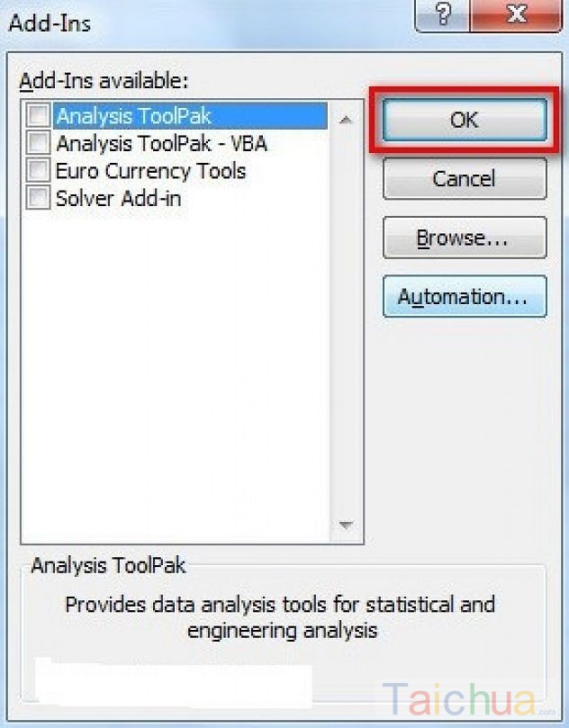 Hướng dẫn cài đặt và gỡ bỏ Add In trong Excel 2010