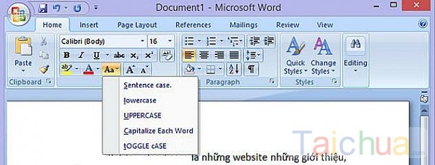 Hướng dẫn cách đổi chữ hoa, chữ thường trong Word 2007, 2010, 2013