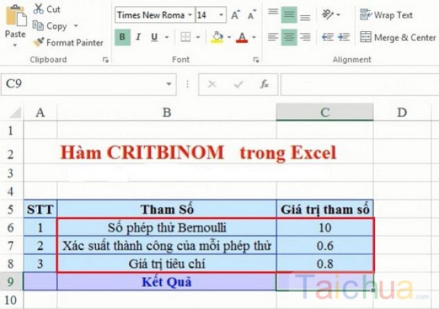 Hàm CRITBINOM trong Excel và cách sử dụng