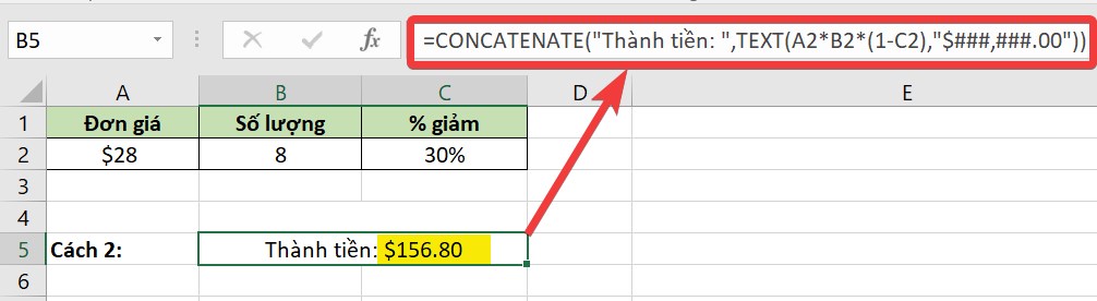 Hàm TEXT trong excel - Hàm chuyển đổi một số thành văn bản