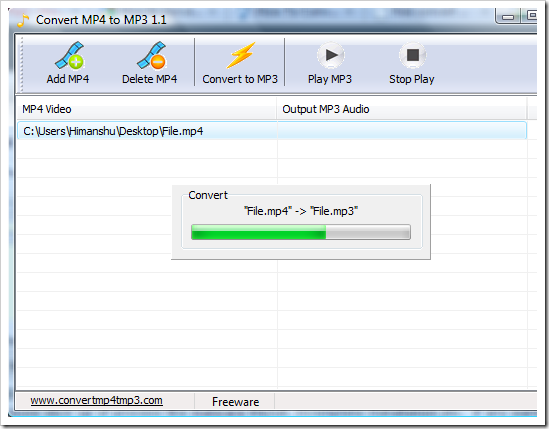 Chuyển file MP4 sang MP3 bằng Convert MP4 to MP3