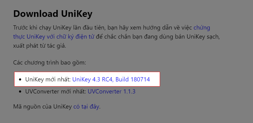 Hướng dẫn tải Unikey mới nhất cho máy tính