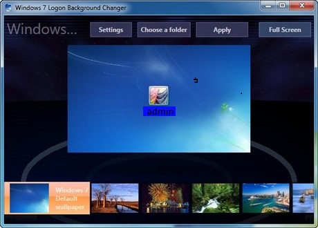 làm mới màn hình đăng nhập với win7 bằng ứng dụng Windows 7 Logon Background Changer