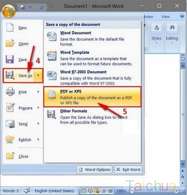 Lưu file PDF trực tiếp trong Word bằng Microsoft Save as PDF