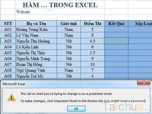 Phá Password Sheet Excel, phá mật khẩu của Sheet trong Excel