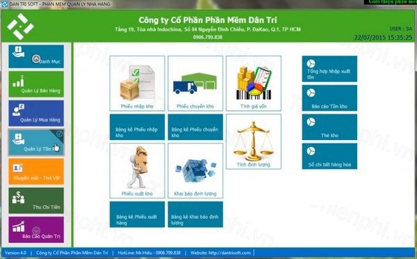 Phần mềm quản lý bán hàng miễn phí Dân Trí