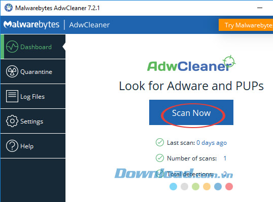 Chặn virus quảng cáo add-on bằng AdwCleaner trên máy tính