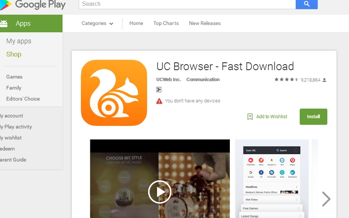 UC Browser - Trình duyệt web nổi tiếng
